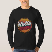 Hello 2026 Retro Sunset T-Shirt Tシャツ (正面)