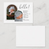 Hello 2 Photos手書き出産発表 ノートカード (正面/裏面)
