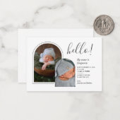 Hello 2 Photos手書き出産発表 ノートカード (正面/裏面インサイチュ)