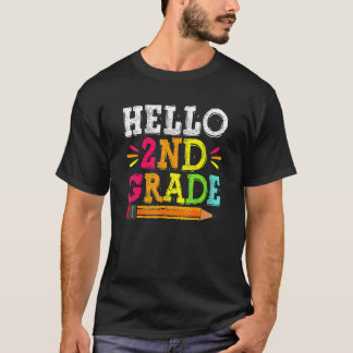 Hello 2nd Grade Back To School  For Students Teach Tシャツ