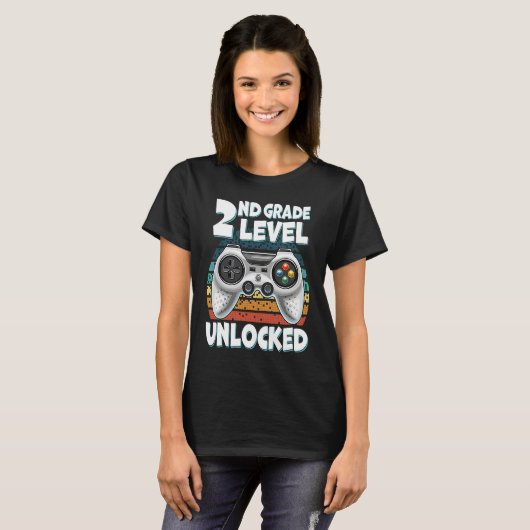 Hello 2nd Grade Level Unlocked Video Game Back to  Tシャツ (正面フル)