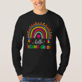 Hello 2nd Grade Rainbow Teacher Student Back To Sc Tシャツ (正面)