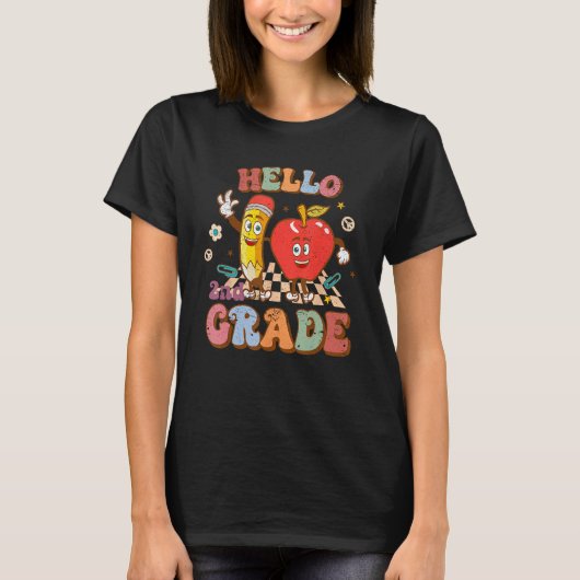Hello 2nd Grade Second School Back to School Teach Tシャツ (正面)