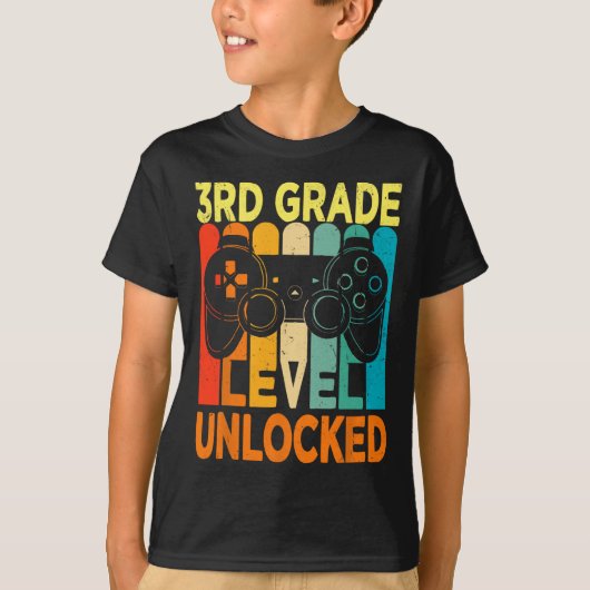 Hello 3グレードのロック解除されたビデオゲームの戻り先 tシャツ (正面)