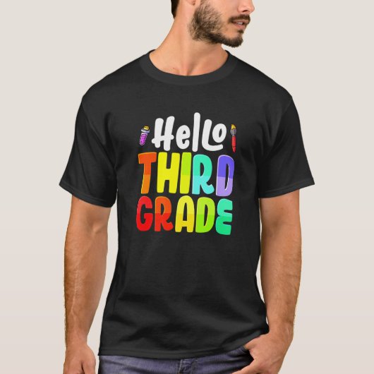 Hello 3年生チーム3年生先生戻る tシャツ (正面)