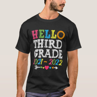 Hello 3年生ハート先生学生3Rd Back T Tシャツ
