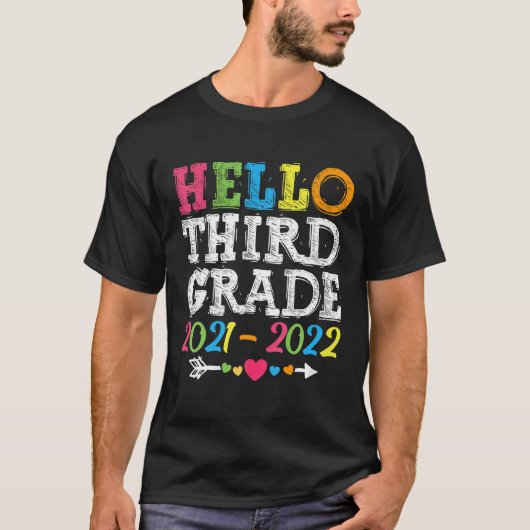Hello 3年生ハート先生学生3Rd Back T Tシャツ (正面)