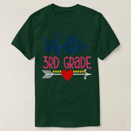 Hello 3年生先生キッズ新学期ギフト  tシャツ (デザイン正面)