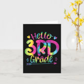 Hello 3年生先生生徒絞り染め戻る カード (黄色い花)