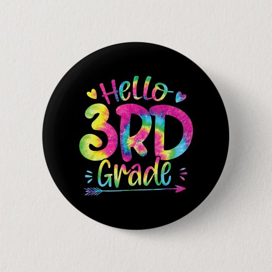 Hello 3年生先生生徒絞り染め戻る 缶バッジ (正面)