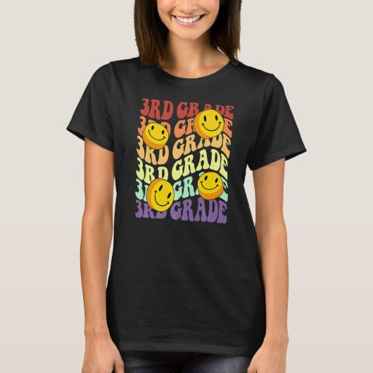 hello 3年生3年生先生新学期レトロ tシャツ (正面)