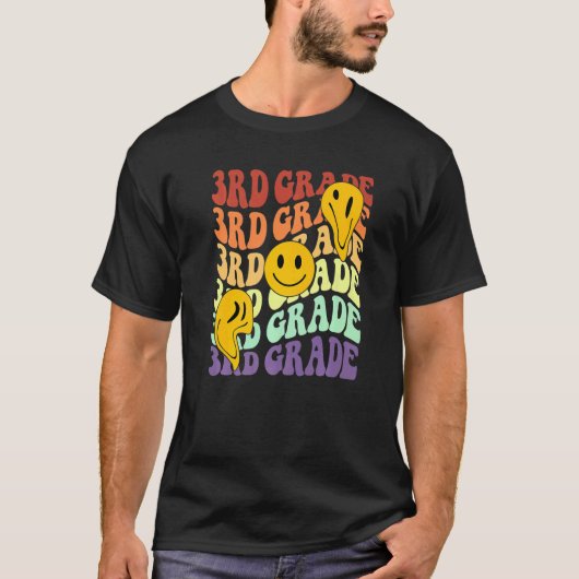 hello 3年生3年生先生新学期レトロ tシャツ (正面)