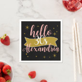 Hello 30 Birthday Personalized Design スタンダードカクテルナプキン (インサイチュ)