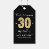 Hello 30! Funny 30th birthday with Golden glitter ギフトタグ (正面)