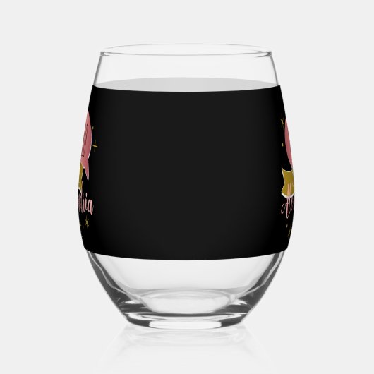 hello 30 Stylish Personalized 30th birthday ステムなしワイングラス (右)