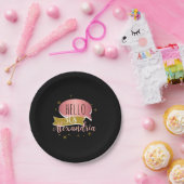 hello 30 Stylish Personalized 30th birthday ペーパープレート (パーティー)