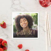 Hello 30 Thirtieth誕生日パーティーの写真 スタンダードカクテルナプキン (インサイチュ)
