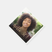 Hello 30 Thirtieth誕生日パーティーの写真 スタンダードカクテルナプキン (角)