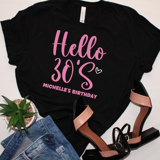 Hello 30 years modern birthday  tシャツ