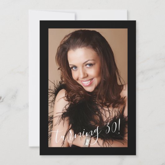 Hello 30 years modern birthday with photo 招待状 (裏面)