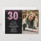 Hello 30 years - Modern Birthday with photo 招待状 (正面)