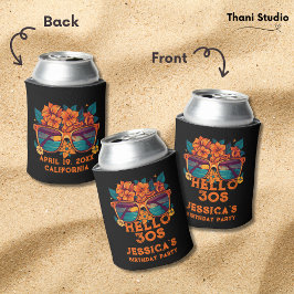 Hello 30sトロピカルヴィンテージレトロ夏誕生日 缶クーラー