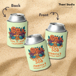 Hello 30sトロピカルヴィンテージレトロ夏誕生日 缶クーラー