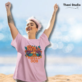 Hello 30sトロピカルヴィンテージレトロ夏誕生日 tシャツ