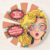 Hello 30s女性ヴィンテージレトロ90sおもしろい誕生日 コースター (正面)