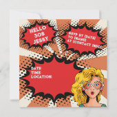 Hello 30s女性ヴィンテージレトロ90sおもしろい誕生日 招待状 (裏面)