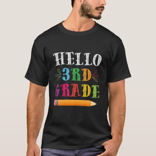 Hello 3Rdグレード新学期 Tシャツ (正面)