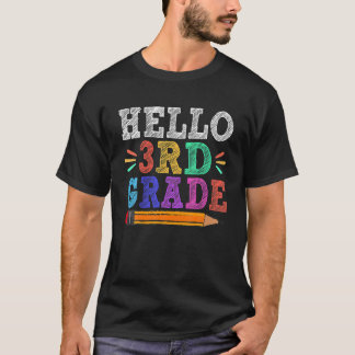 Hello 3Rd三年生先生おもしろい新学期 Tシャツ
