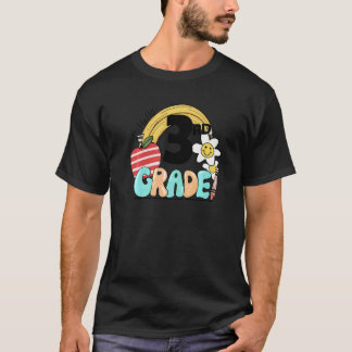 Hello 3rd Grade Groovy Rainbow Back To School Teac Tシャツ