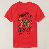 Hello 3rd Grade Leopard Teacher Students Back To S Tシャツ (デザイン正面)