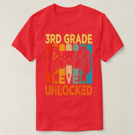 Hello 3rd Grade Level Unlocked Video Game Back to Tシャツ (デザイン正面)