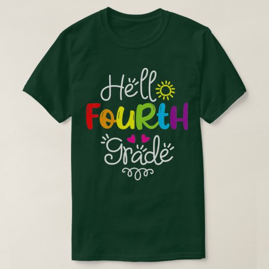 Hello 4年生おもしろい4年生新学期G Tシャツ (デザイン正面)