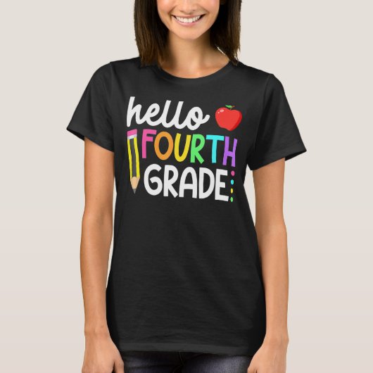 Hello 4年生チーム4年生新学期T Tシャツ (正面)