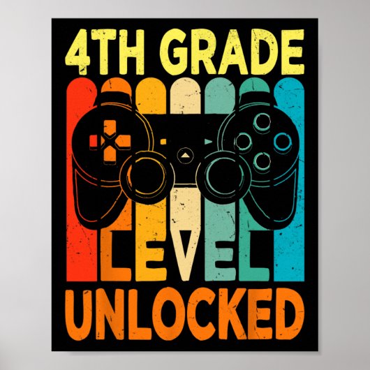 Hello 4年生レベルのロック解除されたビデオゲームの戻る ポスター (正面)