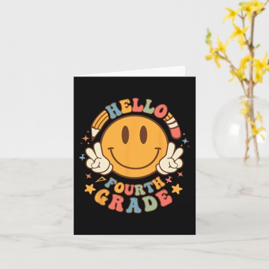 Hello 4年生新学期Groovy先生S カード (黄色い花)