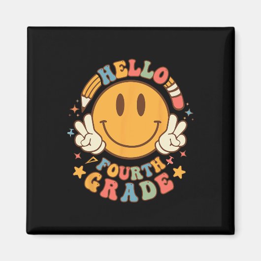 Hello 4年生新学期Groovy先生S マグネット (正面)