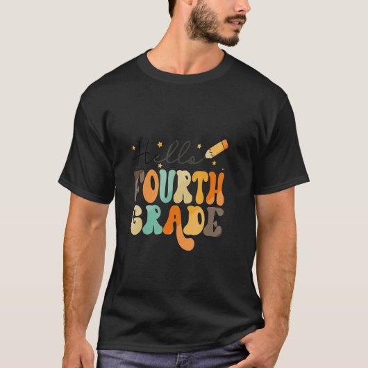 Hello 4年生4年生新学期Teache Tシャツ (正面)