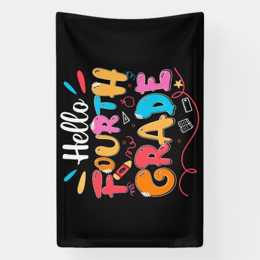 Hello 4年生 横断幕 (縦)