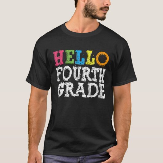 Hello 4年生 – 4年生新学期 tシャツ (正面)