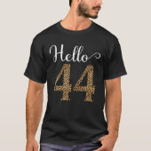 Hello 44年Leopard Print 44th Birthday Party W Tシャツ (正面)