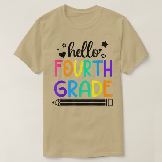 Hello 4th Grade Back to School Outfits for Girls B Tシャツ (デザイン正面)