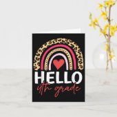 Hello 4th Grade Rainbow Leopard Team Fourth Grade  カード (黄色い花)