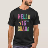 Hello 4th Grade Square Root Of 16 Math Stud Squad Tシャツ (正面)