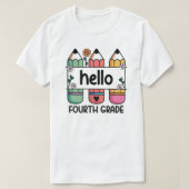 Hello 4th Grade Teacher Cute Pencil Tシャツ (デザイン正面)