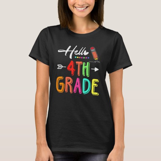 Hello 4th Grade Team Fourth Grade Teacher Back To  Tシャツ (正面)