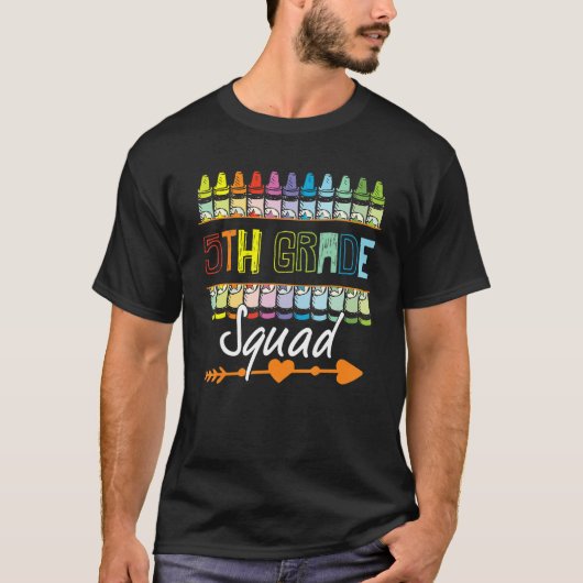 Hello 5年生の分隊先生の学生チームに戻る tシャツ (正面)